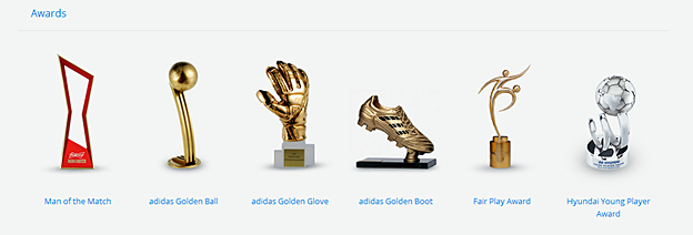 بهترین‌های جام جهانی فوتبال، هر برندی که به تن کرده باشند، اما باید برای جوایز آدیداس، هیوندای و بادویسر بجنگند.